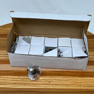 Mosilveron 10-Pack Cabinet Crystal Knobs 30mm Decorative Drawer Pulls Chrome